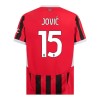 Dječji - Dres + Kratke Hlače AC Milan Jovic 15 Domaći 24/25